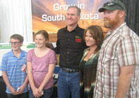 Governor Daugaard flanked by Colton and his family after the interview concluded.