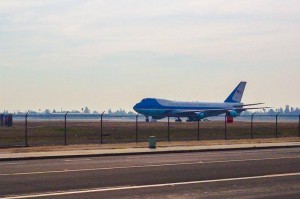 Air Force One lands in Fresno Photo by Len Wilcox