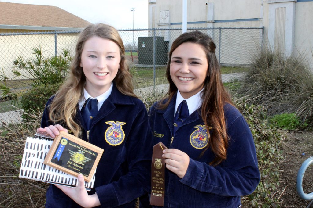 Atwater FFA member Amanda Skidmore and Makala Navarro earned "Top 10" finishes in the FFA Job Interview contest where students demonstrate all facets of job application and interview skills.
