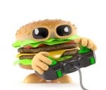 burger playing a video game
