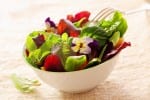 herb salad with nasturtium flowers