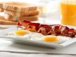 bacon, eggs and toast breakfast