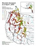 The April 1 Snowpack Map shows the dramatic, early reduction in snowpack across the West.