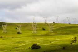 electricity power over rural countryside