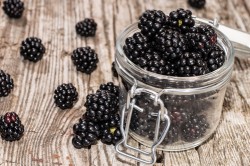 Blackberries in a glass