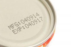 Macro expiration date on canned food