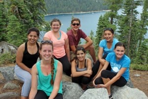 Atwater High School agriculture students and FFA chapter officers Juliet Montanez,Courtney Creighton, Kelsi Kamesch, Jeff Clark, Belinda Espinoza, Dayana Argueta, and Julie Dailey enjoy their leadership retreat at Lake Tahoe. 