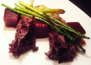 tomorrows Demo plate____Pressure Cooked Beet and Asparagus Summer Salad____ Come Show support to our Valley and Our Farmers @Tulare Farmers' Market___ Albert J_ Hernandez the Untame