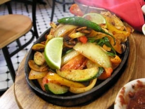 Plenty for two - Vegetable Fajitas at El Gato Negro