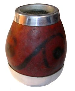 A calabash gourd, Lagenaria siceraria, used for drinking mate