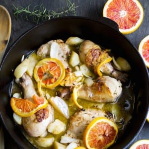 Blood Orange Chicken Thigh with Cajun Asparagus Tips