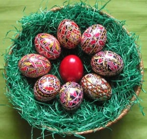 Decorating Easter eggs