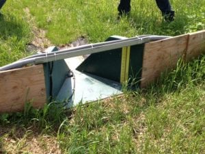 This calibrated flume used by the U.S. Geological Survey is used to measure water flow and loading of nutrients and sediment. Image courtesy of NRCS.