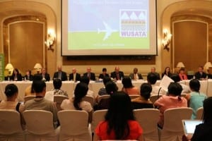 Representatives of WUSATA at the press conference on April 7 in Ho Chi Minh City. Vietnam visit