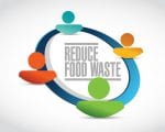 reduce food waste people cycle sign concept