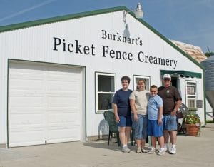 From left: Jill, Jenna, James and Jeff Burkhart (Photo courtesy of Picket Fence Creamery)