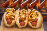 Chili Hot Dog and Flaming Barbecue Grill