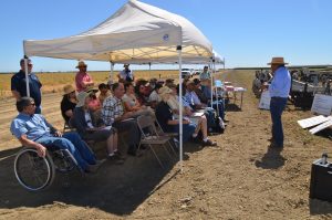 Jesse Sanchez speaking on the farm