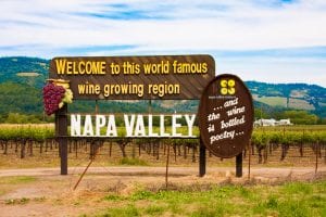 Napa Valley sign-California wine