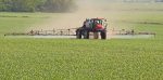 dicamba agricultural-vehicle-spraying-chemicals-on-a-corn-field