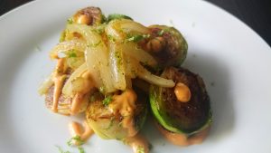 Crispy Brussels Sprouts With a Chili & Honey Aioli