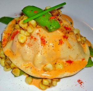 Ravioli of Sauted Peas with Lobster