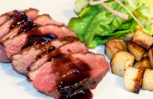 Roasted Duck with Plumb and Balsamic Gastrique