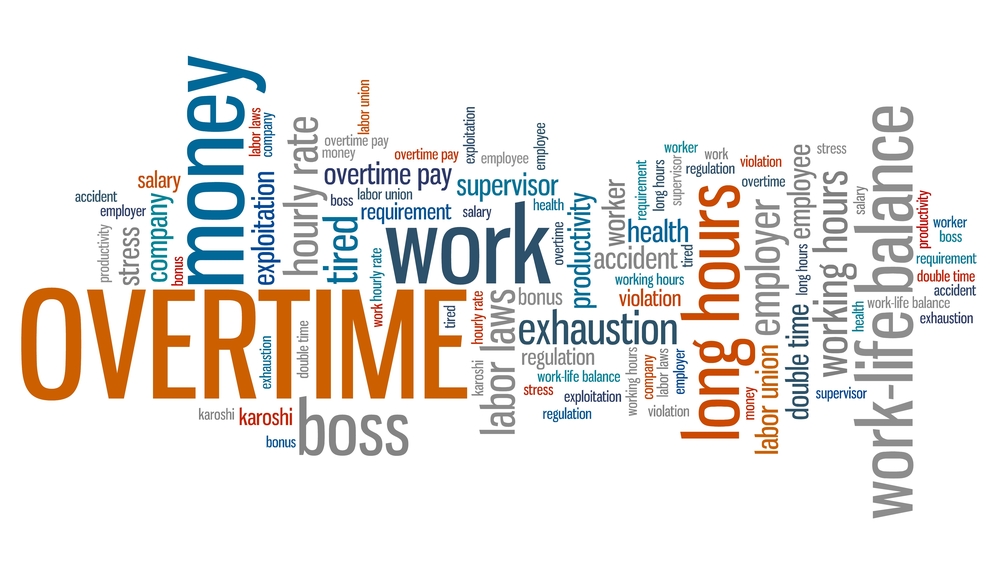 Overtime - employment issues and concepts word cloud