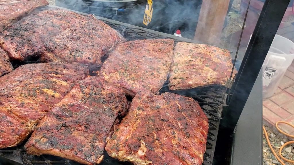 Smoked and Grilled Spare Ribs