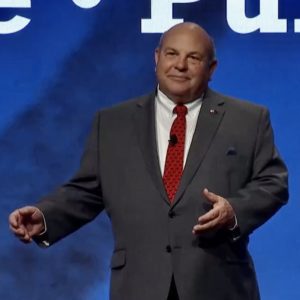 American Farm Bureau President Zippy Duvall speaking at the 2022 AFBF Convention.